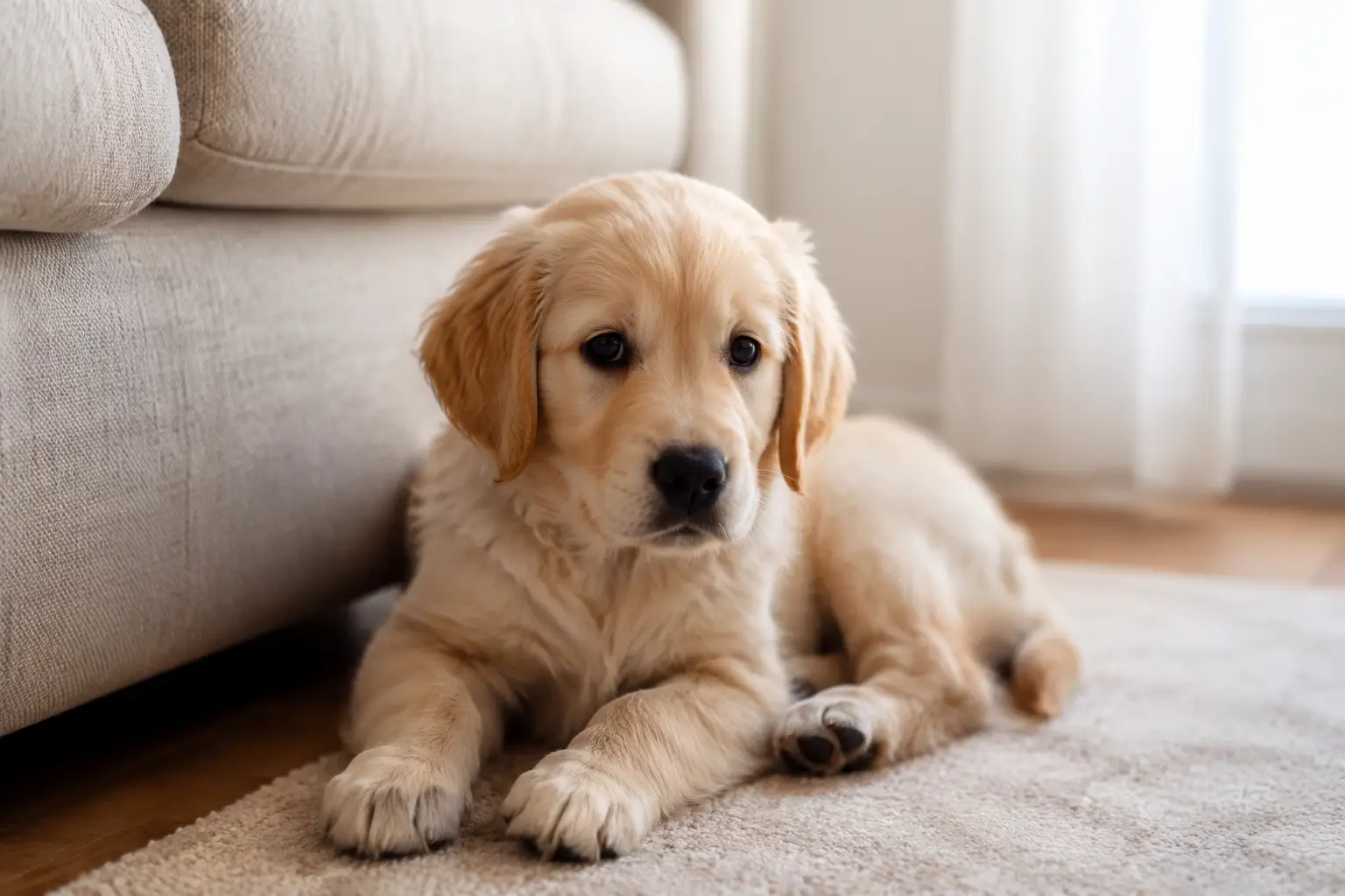 Anxious Golden Retriever Puppy