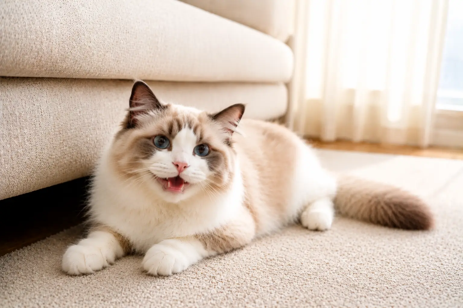 Comforted Ragdoll Cat