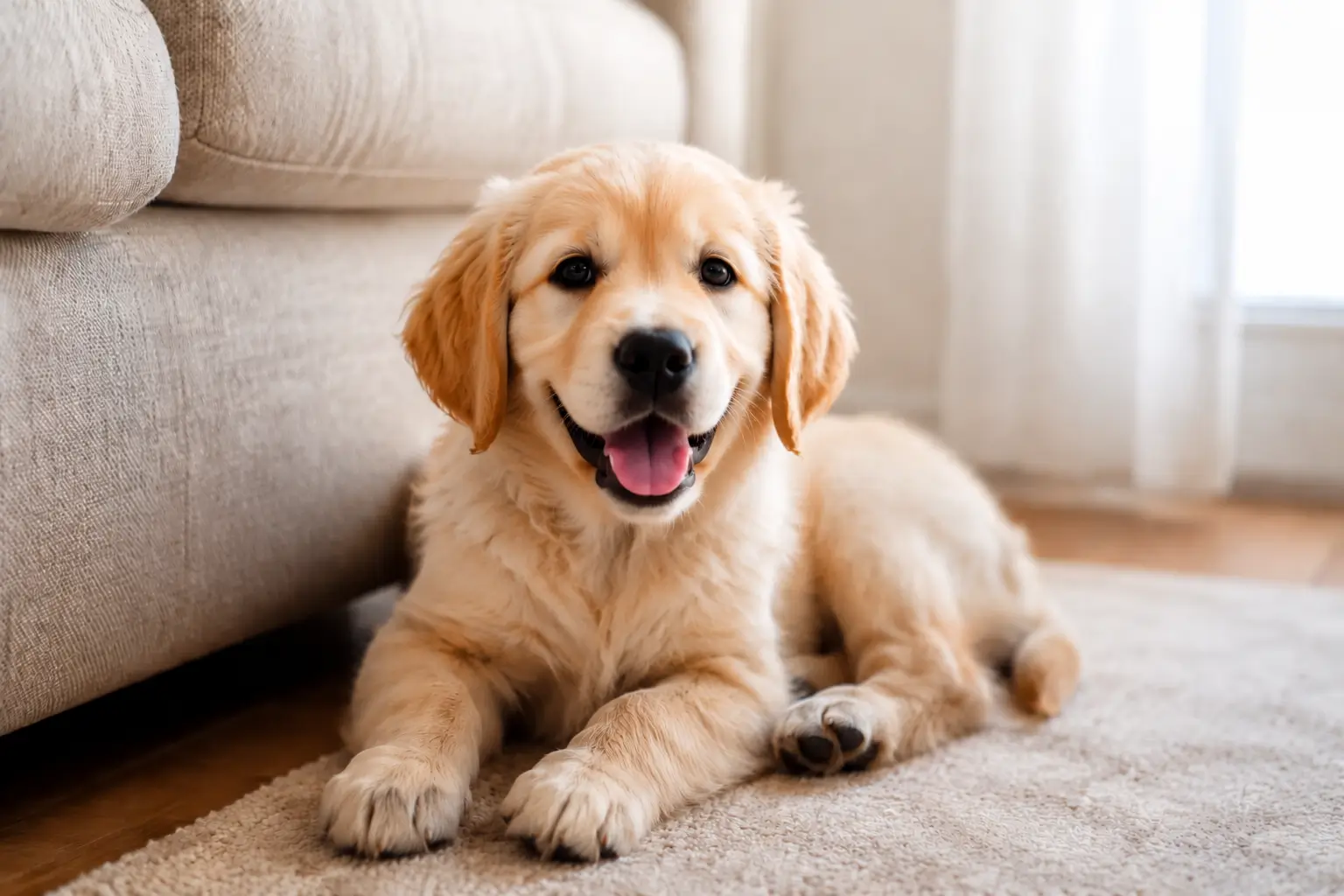 Comforted Golden Retriever Puppy